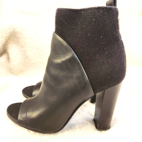 Vince Aren Open Toe Black Leather Bootie Size 7.5 - Picture 7 of 13